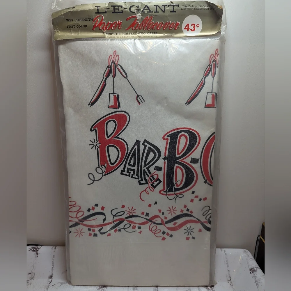 Vintage Paper Table Cloth Bar B Que Picnic Red Disposable Party Table Covering
